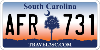 SC license plate AFR731