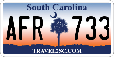 SC license plate AFR733