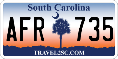 SC license plate AFR735