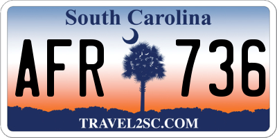 SC license plate AFR736
