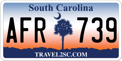 SC license plate AFR739