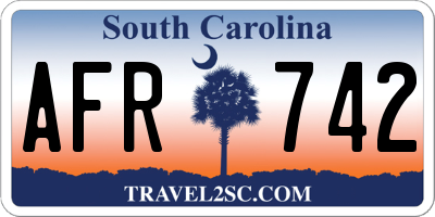 SC license plate AFR742