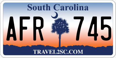 SC license plate AFR745