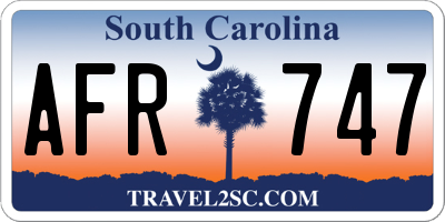 SC license plate AFR747