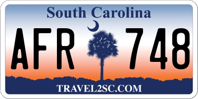 SC license plate AFR748
