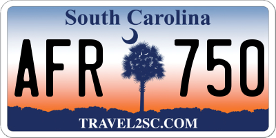 SC license plate AFR750