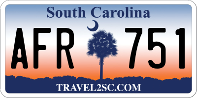 SC license plate AFR751