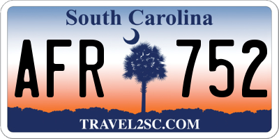 SC license plate AFR752