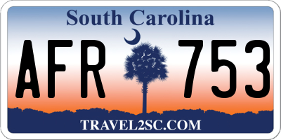 SC license plate AFR753