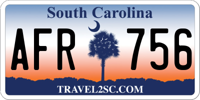 SC license plate AFR756