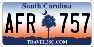 SC license plate AFR757