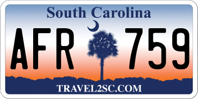 SC license plate AFR759