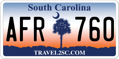 SC license plate AFR760