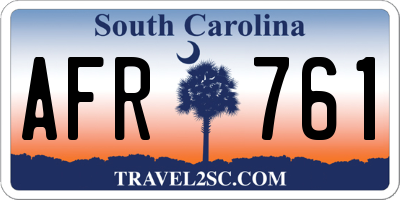 SC license plate AFR761