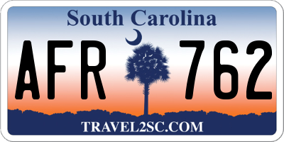 SC license plate AFR762
