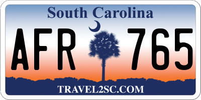 SC license plate AFR765