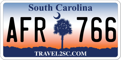 SC license plate AFR766