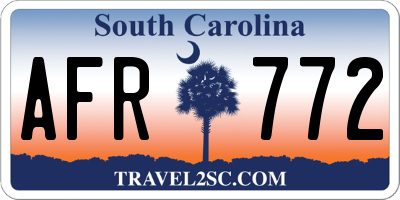SC license plate AFR772