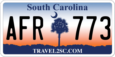 SC license plate AFR773