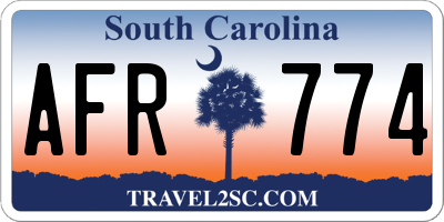 SC license plate AFR774