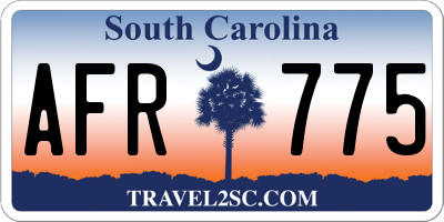 SC license plate AFR775