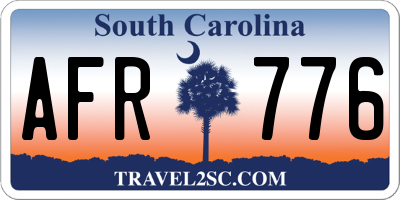 SC license plate AFR776