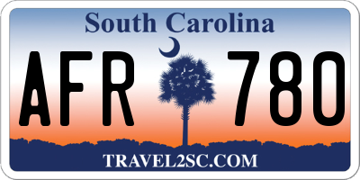 SC license plate AFR780