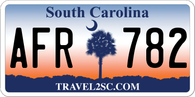 SC license plate AFR782