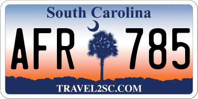 SC license plate AFR785