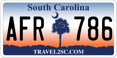 SC license plate AFR786