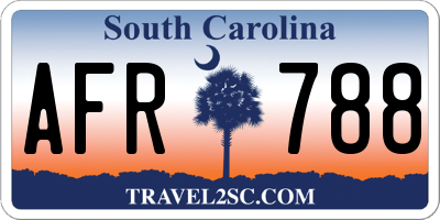 SC license plate AFR788