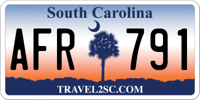 SC license plate AFR791