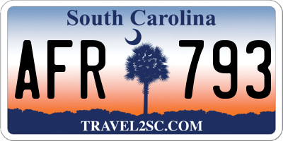 SC license plate AFR793