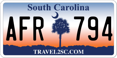 SC license plate AFR794