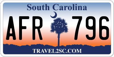 SC license plate AFR796
