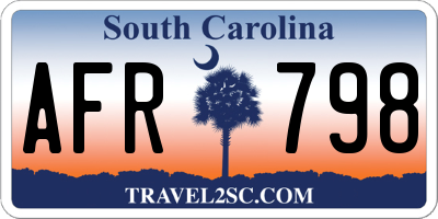 SC license plate AFR798