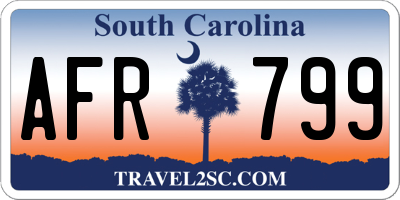 SC license plate AFR799
