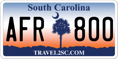SC license plate AFR800