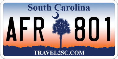 SC license plate AFR801