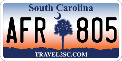 SC license plate AFR805