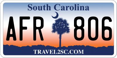 SC license plate AFR806