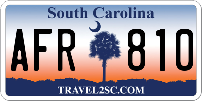 SC license plate AFR810
