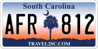 SC license plate AFR812