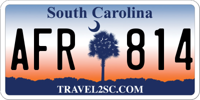 SC license plate AFR814