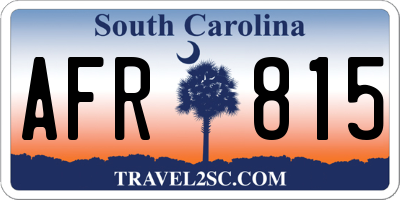 SC license plate AFR815