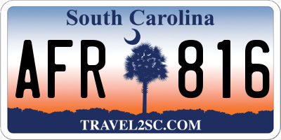 SC license plate AFR816