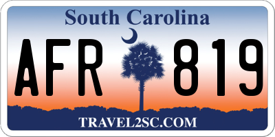 SC license plate AFR819