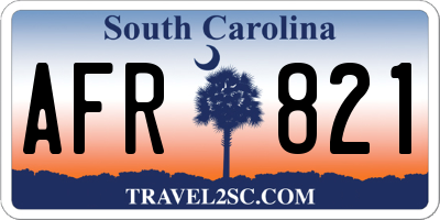 SC license plate AFR821
