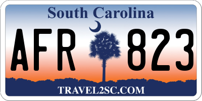 SC license plate AFR823