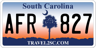 SC license plate AFR827